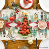 Artoid Mode Red Nutcracker Floral Holly Christmas Table Runner, Seasonal Winter Kitchen Dining Table Decoration for Home Party Decor 13x72 Inch