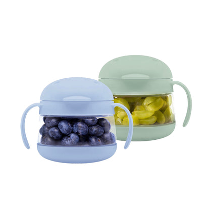 Ubbi Tweat No Spill Snack Container for Kids, BPA-Free, Toddler Snack Container, Sage & Blue