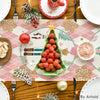 Artoid Mode Pink Diamond Plaid Nutcracker Snowflake Christmas Table Runner, Seasonal Winter Kitchen Dining Table Decoration for Home Party Decor 13x72 Inch