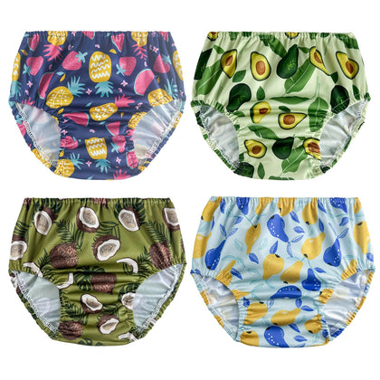 SMULPOOTI Reusable Rubber Training Pants for Toddlers Plastic Pants Cute Plastic Underwear Covers for Potty Training waterproof diaper cover 4 Packs Boys 6T