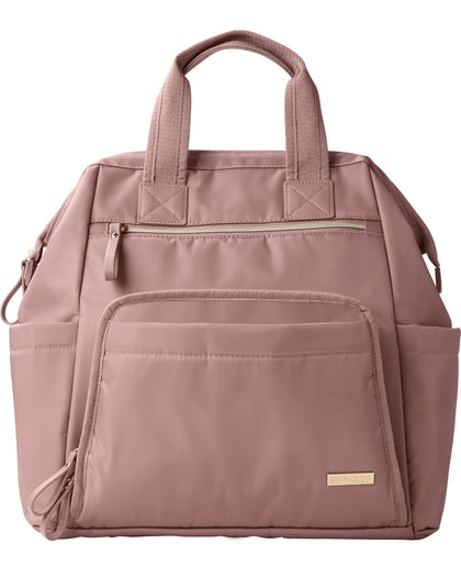 Skip Hop Diaper Bag Backpack: Mainframe Large Capacity Wide Open Structure with Changing Pad & Stroller Attachement, Dusty Rose