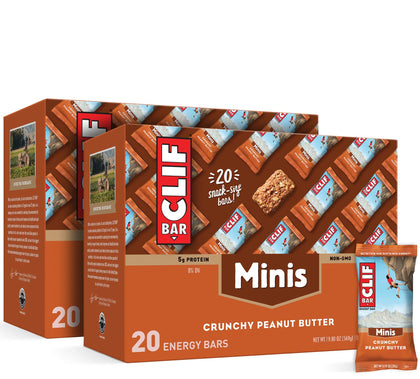 CLIF BAR - Mini Energy Bars - Crunchy Peanut Butter - (0.99 Ounce Snack Bars, 40 Count)