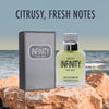 Novo Infinity for Men - 3.4 Fluid Ounce Eau De Parfum Spray for Men - Refreshing Citrusy & Floral Top Notes with Subtle Woody Undertones Smell Fresh All Day Long Gift for Men for All Occasions