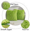 MIULEE Pack of 2 Luxury Faux Fur Throw Pillow Cover Deluxe Winter Decorative Plush Pillow Case Cushion Cover Shell for Christmas Sofa Bedroom Car 18x18 Inch Green
