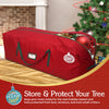 HOLIDAY SPIRIT Christmas Tree Storage Bag, Heavy-Duty 600D Oxford Material with Durable Reinforced Handles & Zipper, Waterproof Dust Protection (Red, Fits a 9FT Tree)