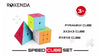 ROXENDA Speed Cube Set, Magic Cube Set of 2x2x2 3x3x3 Pyramid Cube Smooth Puzzle Cube (Stickerless)
