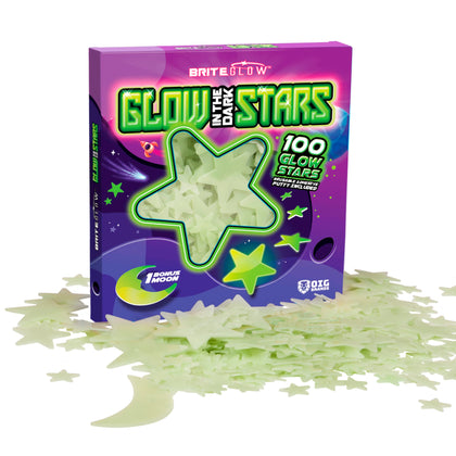 Glow in The Dark Stars Stickers for Ceiling, Adhesive 100pc 3D Glowing Stars and Moon for Kids Bedroom,Luminous Stars Stickers Create a Realistic Starry Sky,Room Decor,Wall Stickers (Green)