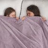 NEWCOSPLAY Super Soft Throw Blanket Light Purple Premium Silky Flannel Fleece Leaves Pattern Lightweight Bed Blanket All Season Use (Light Purple, Throw(50
