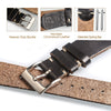 Horween Leather Watch Bands for Men, 18mm Watch Strap Quick Release Vintage Watch Wrap with Heavy Duty Dust Buckle