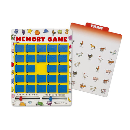 Melissa & Doug Flip to Win Travel Memory Game - Wooden Board, 7 Double-Sided Cards Games, Road Trip Essentials For Kids, Hangman Toddlers And Kids 5+