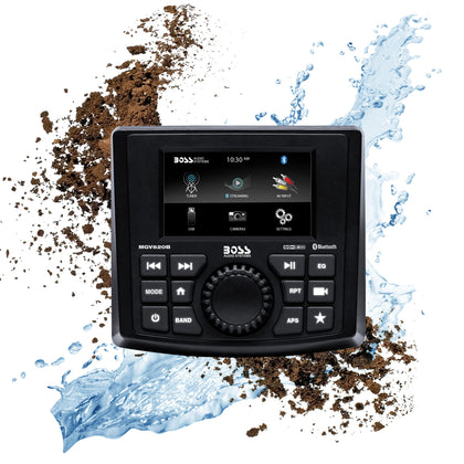 BOSS Audio Systems MGV520B Marine Gauge Receiver - Weatherproof, 3 Inch LCD, Built-in Amplifier, Bluetooth, Digital Media MP3 Player, No CD Player, USB Port, AM/FM Radio