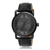 Fossil Men's Copeland Quartz Stainless Steel and Leather Three-Hand Watch, Color: Black (Model: FS5665)