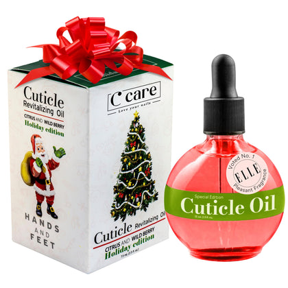 C CARE Holiday Edition Cuticle Oil for Nails - Instantly Repairs & Hydrates - Nail Oil Cuticle Softener - Perfact christmas gifts For Women or Stocking Stuffers for Women 2.5 Oz