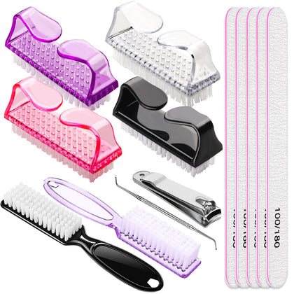 Teenitor Nail Cleaning Brushes, Handle Grip Nail Brush for Cleaning,Hand Scrub Brush, Nail Cleaning Tools kit for Toes and Nails, Manicure and Pedicure Scrubbing Tool Kit for Men Women