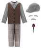 ReliBeauty Old Man Costume for Kids Grandpa Outfit Old Person for boys 100 Days of School with Old Person, 6-7/130