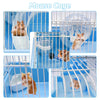 PINVNBY 2-Tier Dwarf Hamster Cage, Hamster Travel Cage Portable Mouse Cage with Running Exercise Wheels, Water Bottle and Food Dish for Hamster Mouse Rat and Other Small Animals 11.7*8.7*9.38In(blue?