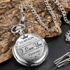 GORBEN Silver Pocket Watches to My Son Forever from a Mom Dad Engraved Quartz Fob Watches Gift Son Watch for Kids