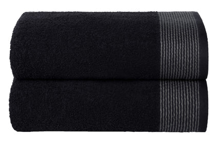 BELIZZI HOME Ultra Soft 2 Pack Oversized Bath Towel Set 28x55 inches, 100% Cotton Large Bath Towels, Ultra Absorbant Compact Quickdry & Lightweight Towel, Ideal for Gym Travel Camp Pool - Black