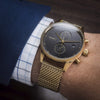 MVMT Voyager Dual Timezone Watch - Mens Stainless Steel Analog Timepiece - Stainless Steel Watch for Men - Waterproof 10 ATM/100 Meters Mens Watch - Thin Interchangeable Leather Watch Bands - 42mm