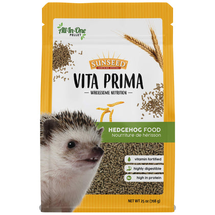 Sunseed Vita Prima Hedgehog Food - High-Protein Poultry, Seafood, and Mealworm Food Blend - Vitamin-Fortified for Happy and Healthy Hedgehogs 1.56 Pound (Pack of 1)