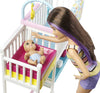 Barbie Skipper Babysitters Inc Dolls & Playset, Nap 'N Nurture Nursery, Skipper Doll, Baby Doll, Crib & 10+ Accessories, Working Bouncer