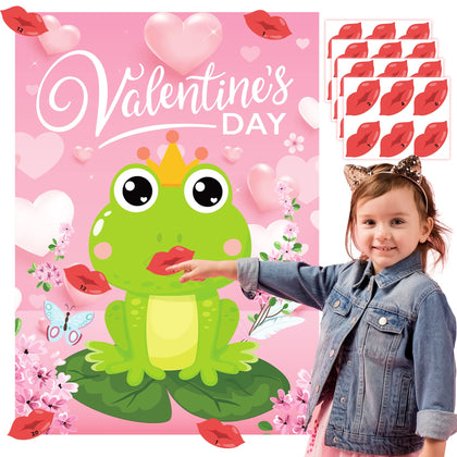 Valentines Day Games for Kids Valentine Frog Pin Game Valentine Party Games Valentines Day Activities for Kids Valentines Games for Kids Party Valentine Games for Classroom Family School