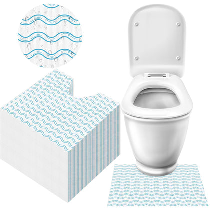 Tinideya 100 Pcs Disposable Toilet Commode Mat U Shaped Deodorizing Toilet Mats Non Slip Potty Training Bathroom Mats Toilet Floor Protector from Urine Incontinence Pads for Home Bathroom Floor