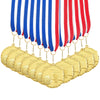 Juvale 12 Pack Basketball Medals for Kids and Adults, Team Participation Trophies, Awards, Party Favors, Red, White, and Blue Stripes 15.5