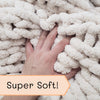 Adyrescia Chunky Knit Blanket Throw | 100% Hand Knit with Jumbo Chenille Yarn (50