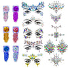 Face Body Gems Jewels Stickers,Body Jewels Stickers Stick on 10 Sets with 6 Boxes Chunky Glitter for Women Makeup Festival