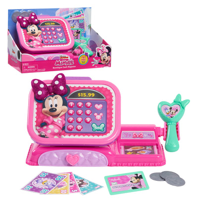 Disney Junior Minnie Mouse Bowtique Cash Register with Sounds, Dress Up and Pretend Play, Kids Toys for Ages 3 Up by Just Play