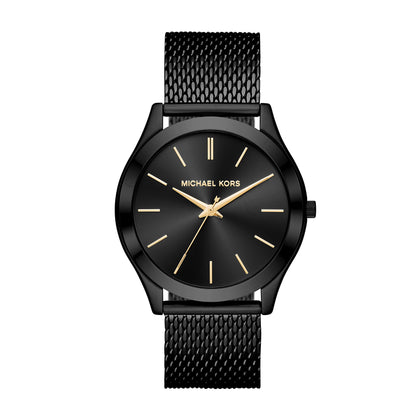 Michael Kors Men's Slim Runway Analog-Quartz Watch with Stainless-Steel Strap, Black, 22 (Model: MK8607)