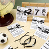 Inbagi 30 Pcs Adjustable Soccer Bracelets with 30 Pcs Cardboard Soccer Charm Bracelet Soccer Party Gifts Favors for Teen Girls Soccer Sport Team Players (Black)