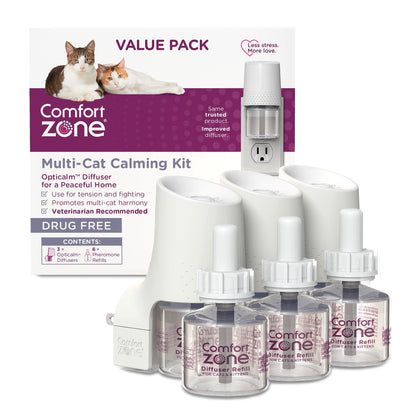 Comfort Zone Multi-Cat Diffuser: Value Kit (3 Diffusers & 6 Refills)