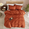Smoofy Comforter Set Queen Size Terracotta 3 Pcs Boho Fringe Tufted Soft Microfiber Bedding Sets, Tassel Burnt Orange Comforter Sets for All Season (1 Comforter + 2 Pillowcases)