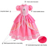 AYTFMEV Little Girls Princess Peach Costume for Christmas Birthday Halloween Party Dress Up Outfit With Accessories