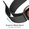 Vanjua Metal Band for Fitbit Sense 2 / Sense Bands, Fitbit Versa 4 / Versa 3 Bands Women Men, Stainless Steel Mesh Magnetic Replacement Bracelet Strap Compatible for Fitbit Sense 2 / Versa 4 Smartwatch (Large, Black)