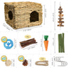 PStarDMoon Bunny Grass House-Hand Made Edible Natural Grass Hideaway Comfortable Playhouse for Rabbits, Guinea Pigs and Small Animals to Play,Sleep and Eat