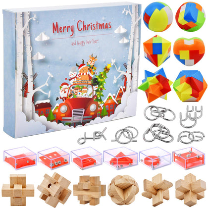 Advent Calendar 2023 for Kids - 24 Days of Christmas Countdown Calendar with Brain Teaser Puzzle Toys - Kid Adults Advent Calendar for Boys Girls Teens Christmas Gifts for Kids