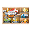 Melissa & Doug Wooden Construction Site Vehicles With Wooden Storage Tray (8 pcs) - Vehicle Toys, Cars For Toddlers And Kids Ages 3+