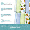 Spasilk 10 Pack Soft Terry Bath Washcloths - Newborn Boy or Girl, Blue Tiger