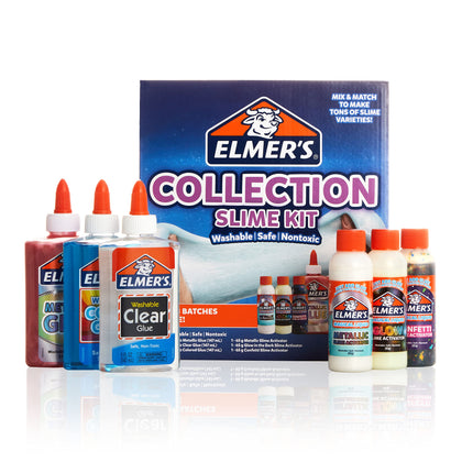 Elmer's Collection Slime Kit, Supplies Include Glow In The Dark Magical Liquid Slime Activator, Metallic Magical Liquid, Confetti Magical Liquid, Translucent Glue, Metallic Glue, Clear Glue, 6 Count