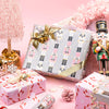 WRAPAHOLIC Reversible Christmas Wrapping Paper - Mini Roll - 17 Inch X 33 Feet - Nutcracker and Candy Cane Printed on Pearlized Paper for Chrsitmas, Holiday, Party Celebration