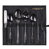 Yioeecf Chef Plating Tools Culinary Set, Plating Tools Tweezers Scoop Set, Professional Chef Stainless Steel Plating Set, 8-Piece Black,Leather Bag