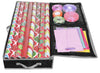 Primode Wrapping Paper Storage Container | Under Bed Gift Wrap Organizer for 30 Inch Rolls | 31x13.5x4.5 | 600D Oxford Material | Box Holder with Pockets for Ribbon, Bows, and Accessories (Black)