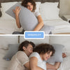 Pharmedoc Memory Foam Body Pillow - Pregnancy Pillows for Sleeping - Side Sleeper Pillow - Shredded Memory Foam Pillows - Maternity Pregnancy Must Haves - Jersey Grey