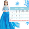 Elsa Princess Dress for Girls, Frozen Princess costume for Kids Snow Party Queen,Birthday Party Dress Up with Accessories (Blue, 3T-4T(110))