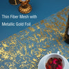 Snowkingdom 2 Pieces Gold Table Runner, Sequin Glitter Foil Metallic Gold Thin Mesh Table Runner Roll 11