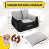BurgeonNest Dog Car Seat for Small Dogs, Fully Detachable and Washable Dog Carseats Small Under 25, Soft Dog Booster Seats with Storage Pockets and Clip-On Leash Portable Dog Car Travel Carrier Bed