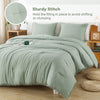Litanika Comforter Full Size Set Sage Green,3 Pieces Sage Green Boho Pom Pom Lightweight Bed Comforter Full,All Season Soft Solid Color Bedding Comforter Sets (1 Comforter 79x90 Inch, 2 Pillowcases)
